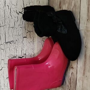 Bundle of 2 Pairs Boots Toddler Girls Size 7 Medium